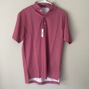 NWT turtleson on performance polo - men’s small - pink/navy